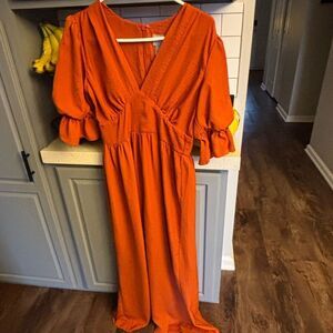 ASOS Burnt Orange Wide-leg Jumpsuit